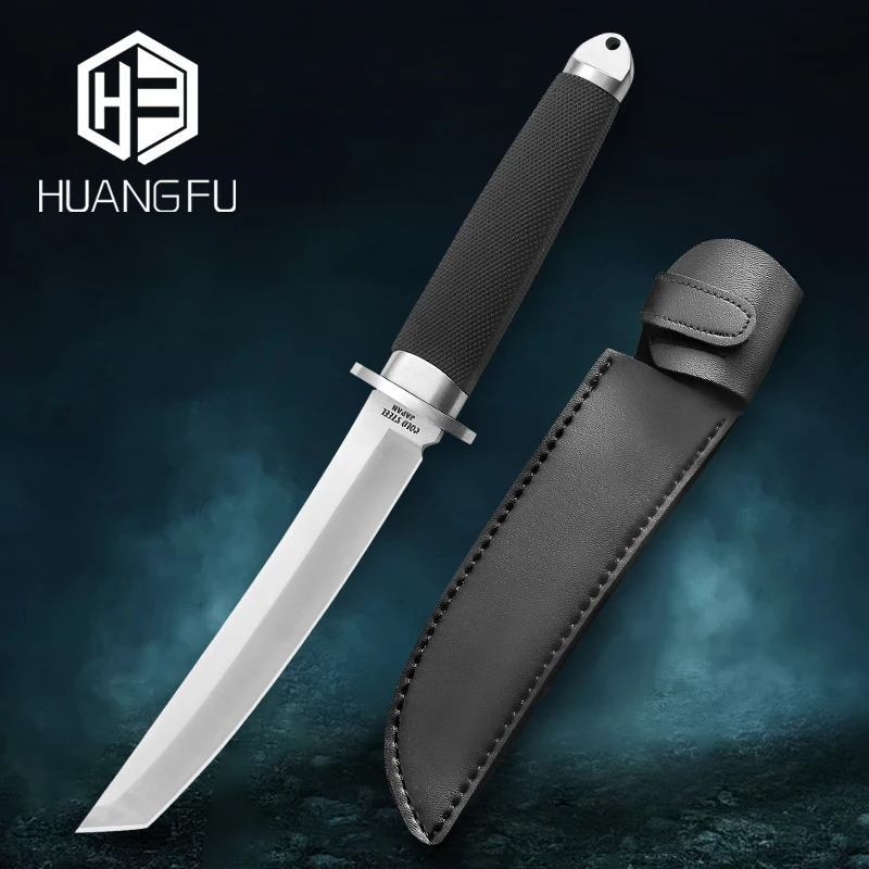 

Нож для выживания на природе, Тактический нож из японской стали 9CR18MOV ABS с черной ручкой для кемпинга, охоты, пешего туризма, коллекционный по...