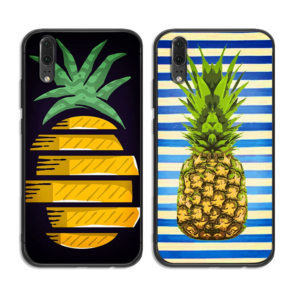 Мягкий чехол для телефона с рисунком розового ананаса и фруктов huawei P8 P9 P10 P20 P30 Lite