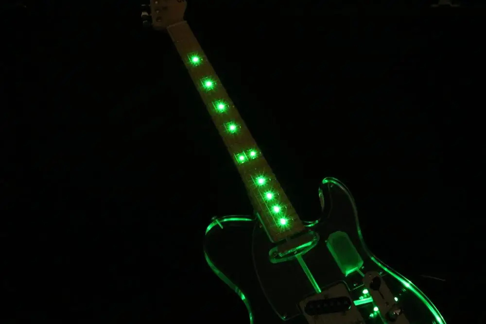 Акриловый корпус tl Электрогитара ra зеленая светодиодная лампа кленовый гриф