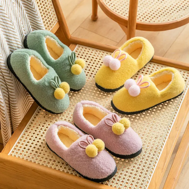 

Women Fur Plush Slippers Ladies Casual New Winter Shoes Home Cute Slippers Slip On Indoor Flats Bedroom Fashion Female Footwear