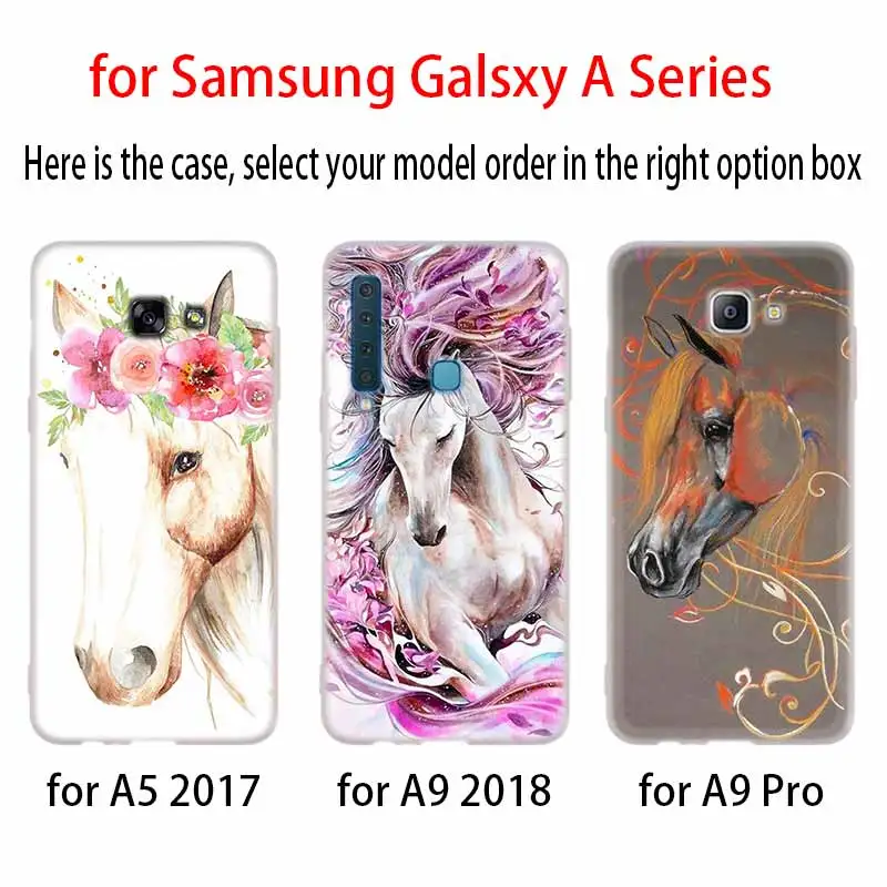 Акварель лошадь чехол силиконовый защитный для телефона Samsung A50 A70 A80 A30 A40 A90 A6 A8 A9 A7