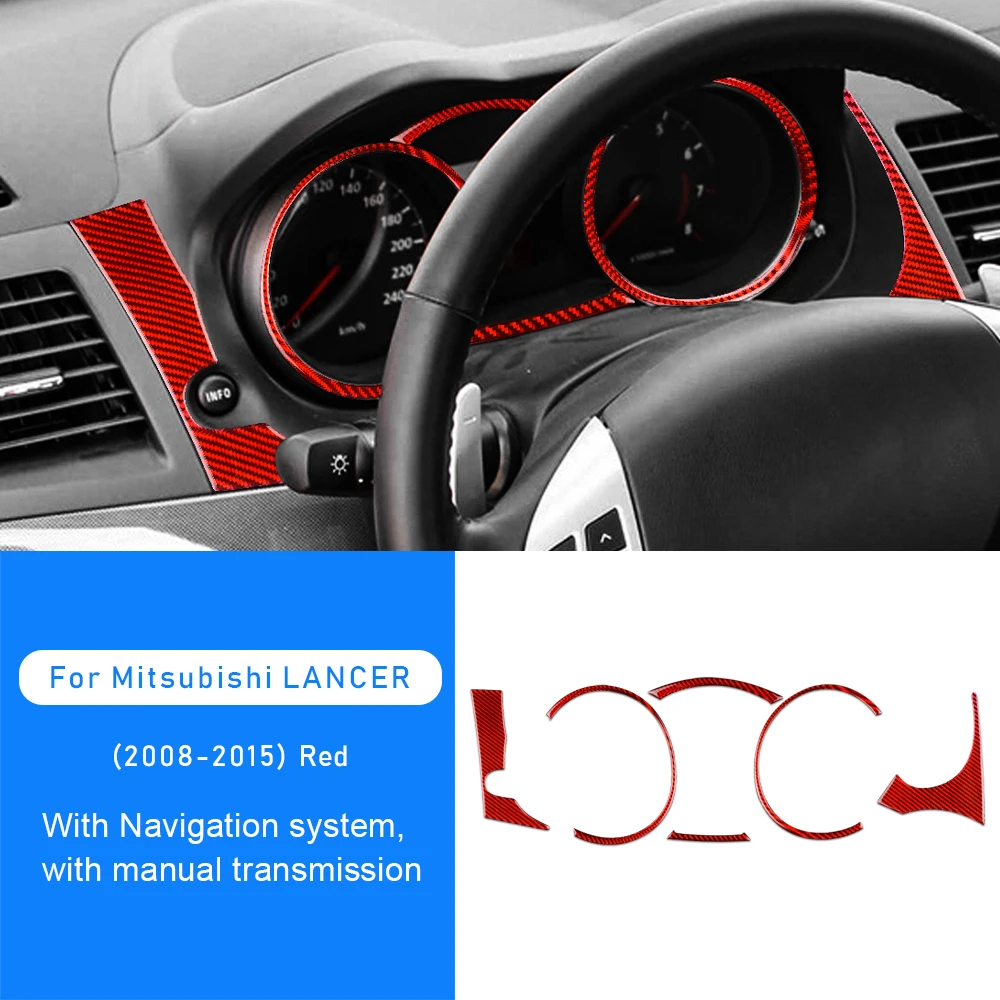 

Углеродное волокно внутренняя отделка Спидометр рамка наклейка для Mitsubishi Lancer 2008 2009 2010 2011 2012 2013 2014 2015 Аксессуары