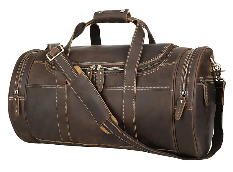Мужская Дорожная сумка Luufan большая дорожная из натуральной кожи с круглым