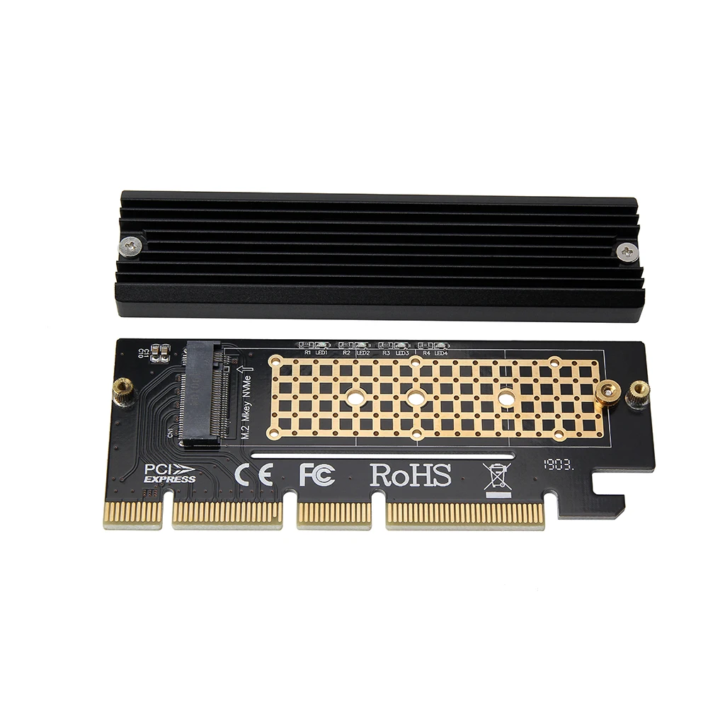 Алюминиевая карта адаптера PCIE3.0 M.2 SSD к PCIE 3 0 4X 8X 16X Конвертор силиконовый