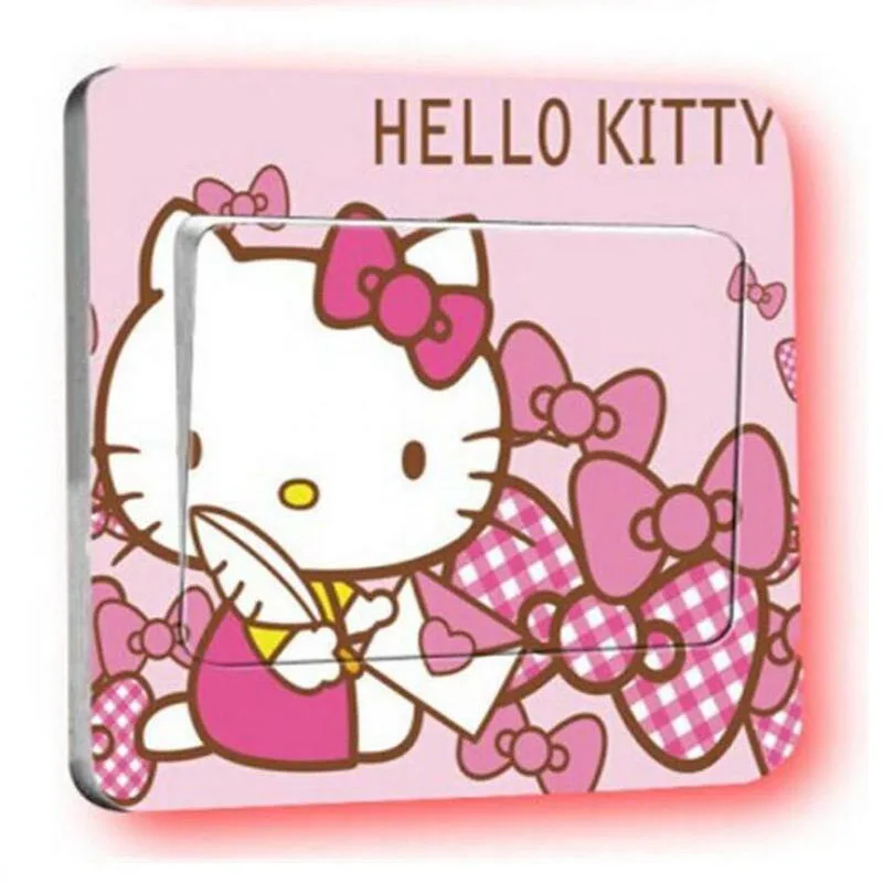 1 шт. последняя идея Красного котенка hello Kitty переключатель наклейки s домашний сладкий домашний настенный стикер переключатель
