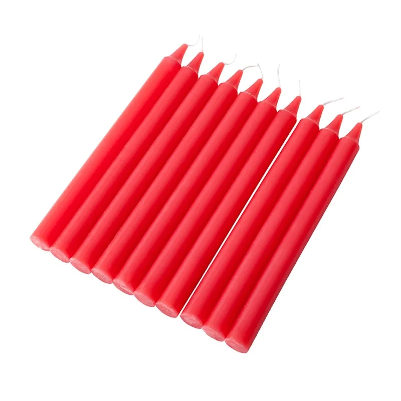 10pcs/set Home Decorative Candles Household Smokeless general Red candle Romantic Wedding Decoration long stick emergency |