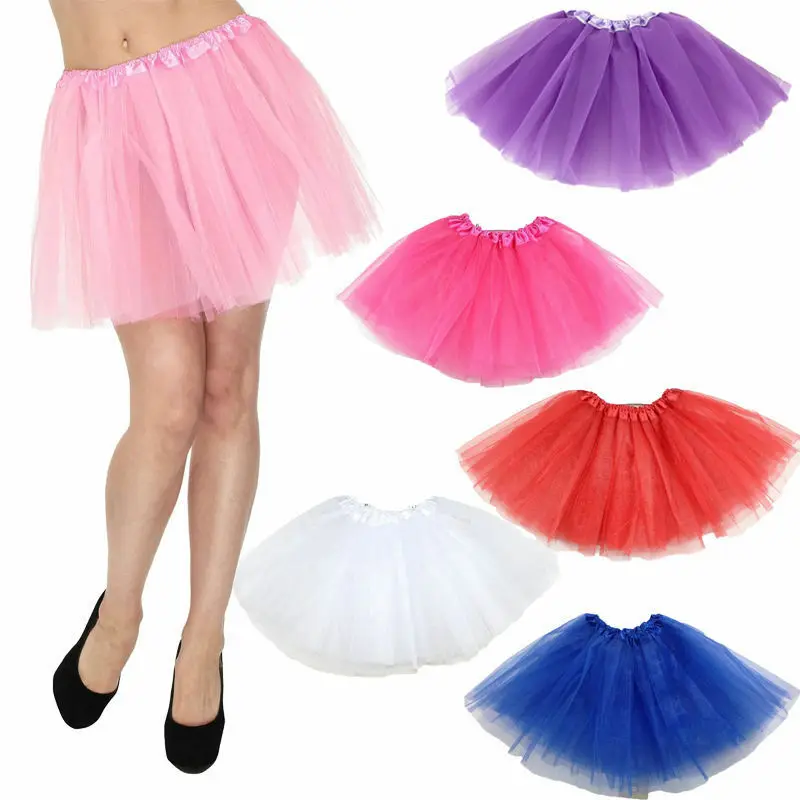 Ladies Colorful Tulle Tutu Dance Ballet Mini Skirt Women Solid Fluffy Adult Novelty |