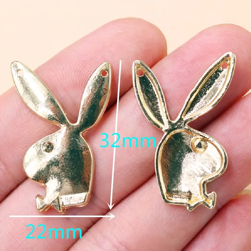 6 шт. экологически чистое покрытие милый длинный кролик подвески с двумя