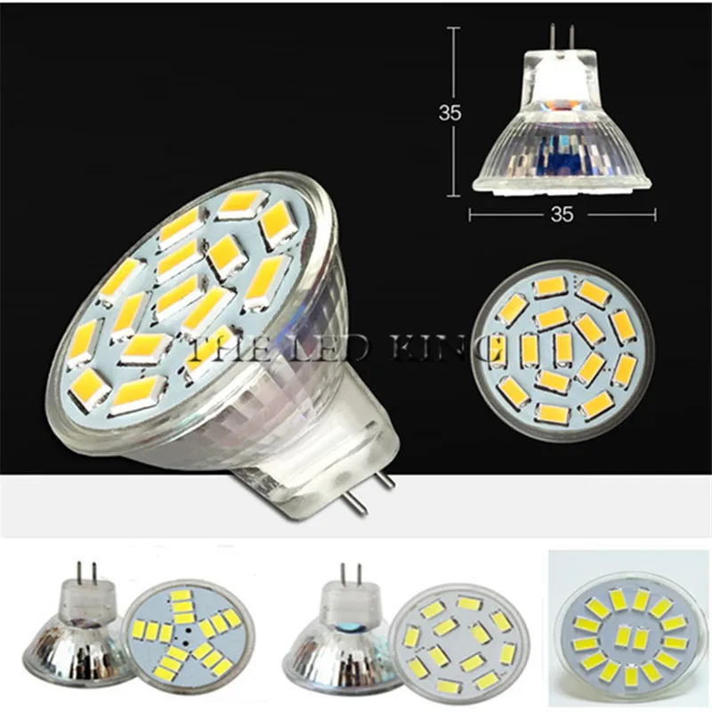 Светодиодная лампа направленного света MR11 5 Вт 7 AC/DC 12 В Mini GU4 SMD5730 теплый белый