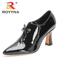 royyna 2021 new designers high heels patent leather pumps women fashion black party office shoes ladies wedding shoes feminimo