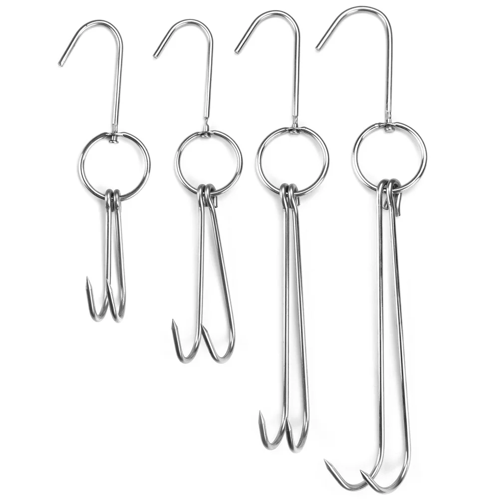 

Durable Stainless Steel Beef Meat Clasps Duck Goose Turkey Hooks Roast Duck Bacon Hook BBQ Storage Hanger Bread Hook Tools