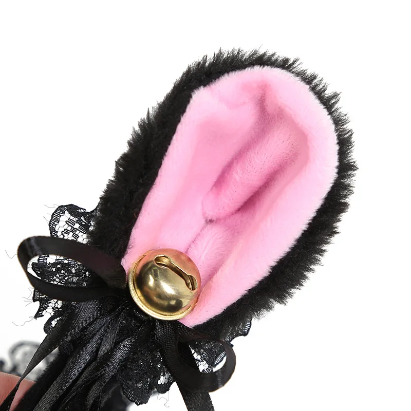 

Girl Cute Cat Ear Lace Bell Long Tassels Housemaid Cosplay Headband Headwear Hairband Birthday Party Props Carnival Gift Hair