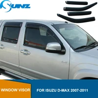 side window deflectors for isuzu d max dmax 2007 2008 2009 2010 2011 acrylic black weathershield sun rain deflector guards sunz