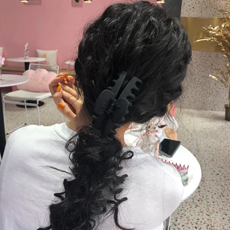 Женская простая темпераментная заколка для волос в комплекте однотонная матовая