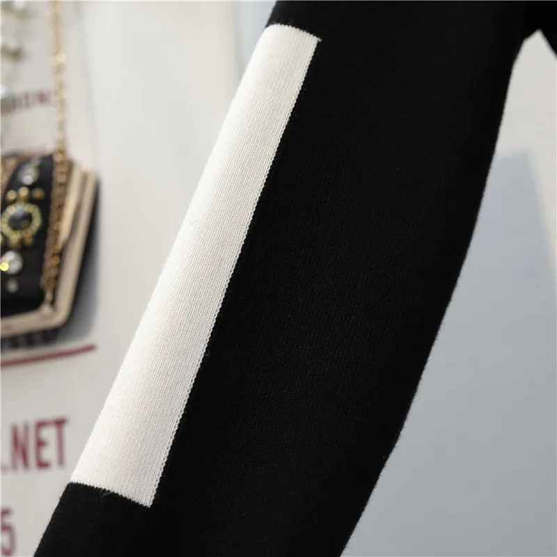 

New Woman Sweater Suits Knit Casual Tracksuits Crewneck Pullovers+Drawstrings Elastic Pants Two Piece Sets Female Outfits 4XL