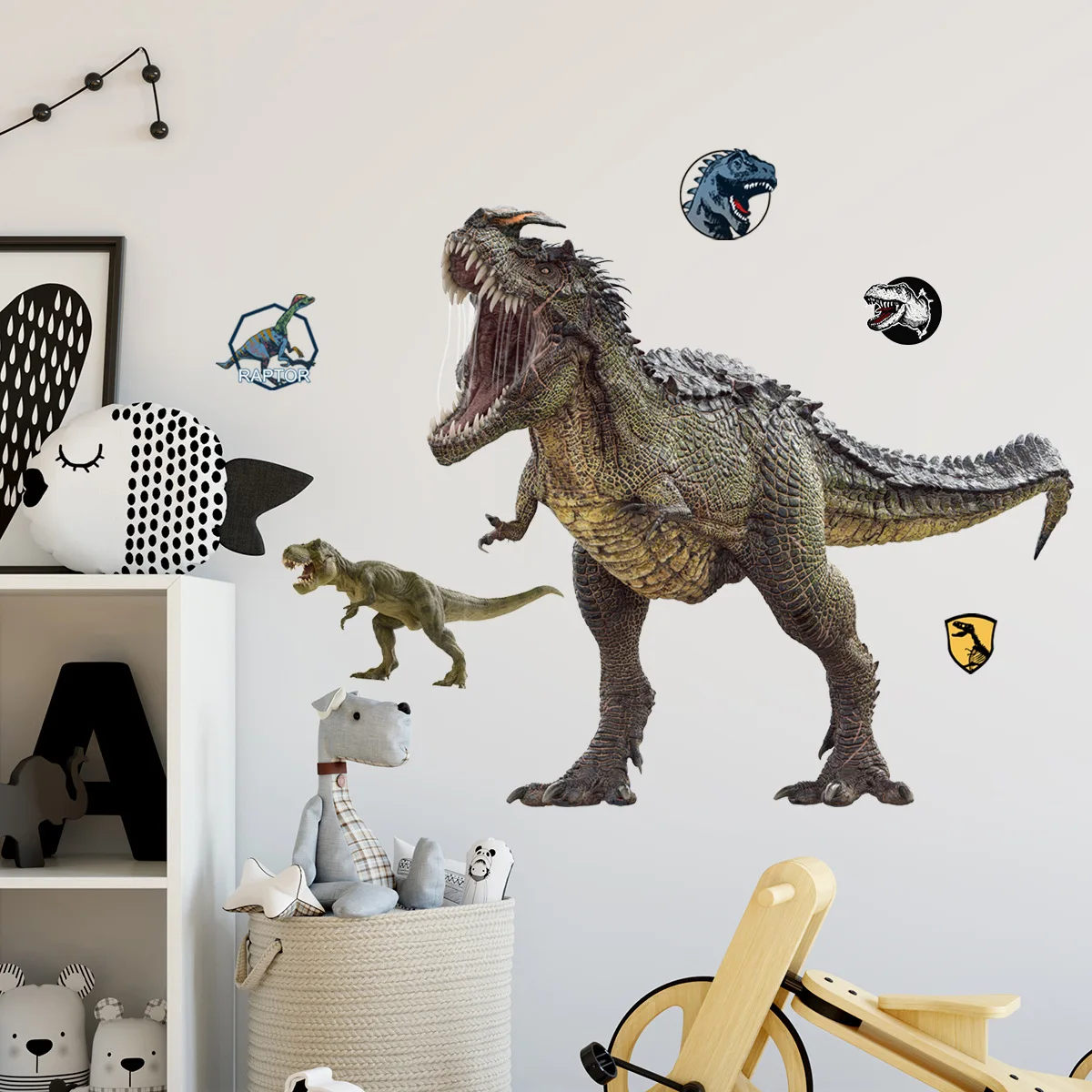 

Creative 3D Dinosaur Wall Stickers Kids Room Boy Bedroom Decor Cartoon Animal Wall Decals DIY Children Room Decoration Aesthetic