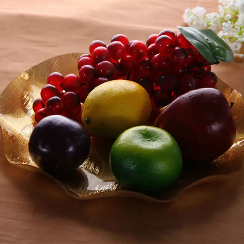 

1 Piece Creative Golden Silky Round Acrylic Candy Fruit Plate Snack Hotel Service Small Serving Home Decorative Tray 12.5x12.5cm