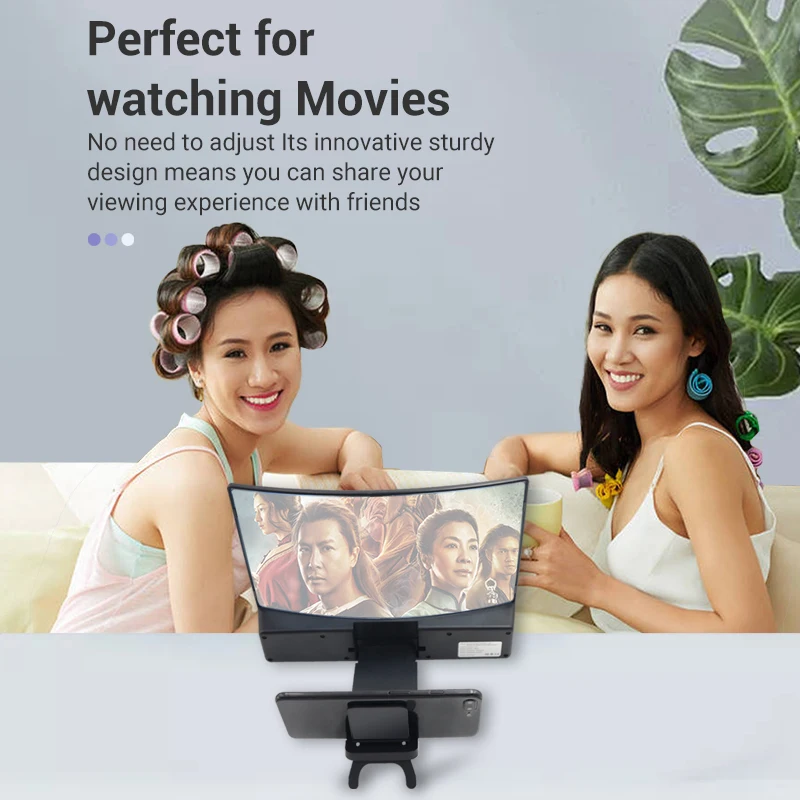 3d mobile phone screen magnifier bluetooth speaker 12 inch enlarger video amplifier projector smart desk holder stand for iphone free global shipping