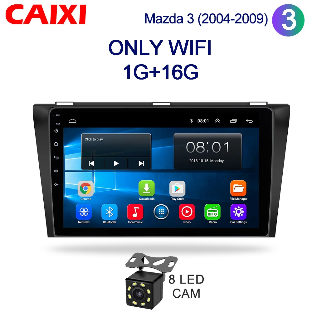 CaiXi " android 8,1 Автомобильный мультимедийный dvd-плеер для Mazda 3 2004-2013 2 din автомобильный dvd gps навигатор Авто Радио стерео плеер - Цвет: Cx-M3-CAM