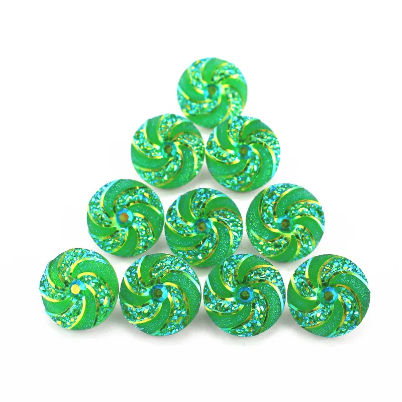 Оптовая продажа 10 шт./лот полимерная зеленая мельница модные круглые кнопки