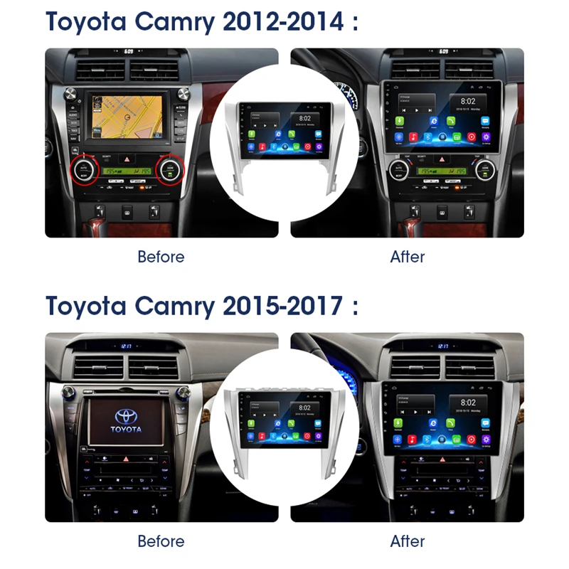 Для Toyota Camry 8 50 55 2012- Android 8,1 2 Din автомагнитола 2G+ 32G coche плееры навигация gps головное устройство RDS тюнер 2din