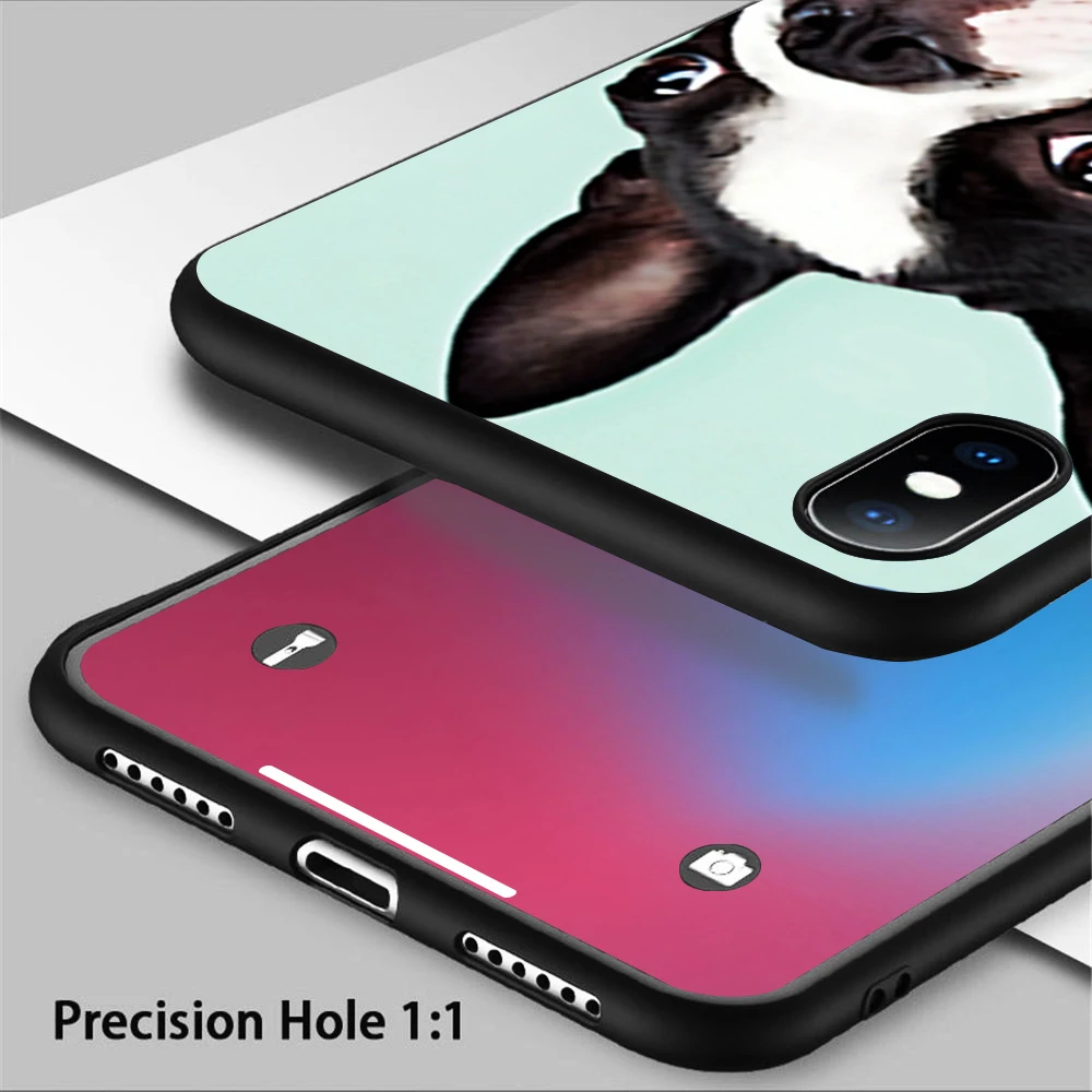 Мягкий силиконовый чехол Coque boston terrier для телефона iPhone 11 Pro Max X 5S 6 6S XR XS 7 8 Plus |