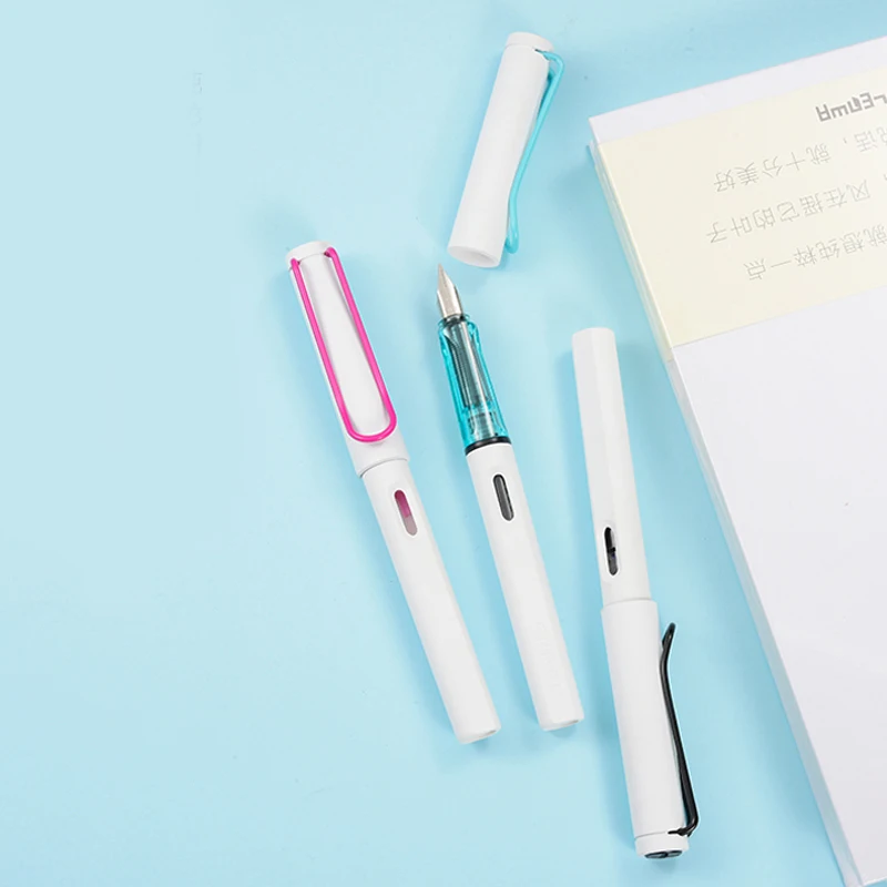 

New Luxury quality quality white 0.38mm school Studen office stationery Fountain Pen Supplies ink pens for writing 3882
