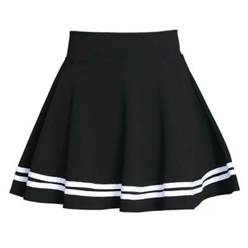 

Falda elastica para mujer, Faldas por debajo de la rodilla plisadas en negro, Sexy, a rayas, Mini Faldas para la escuela, 2020