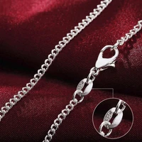 silver color 40cm45cm50cm55cm60657075cm long 2mm chain necklace for woman man fashion party diy jewelry gift fit pendant