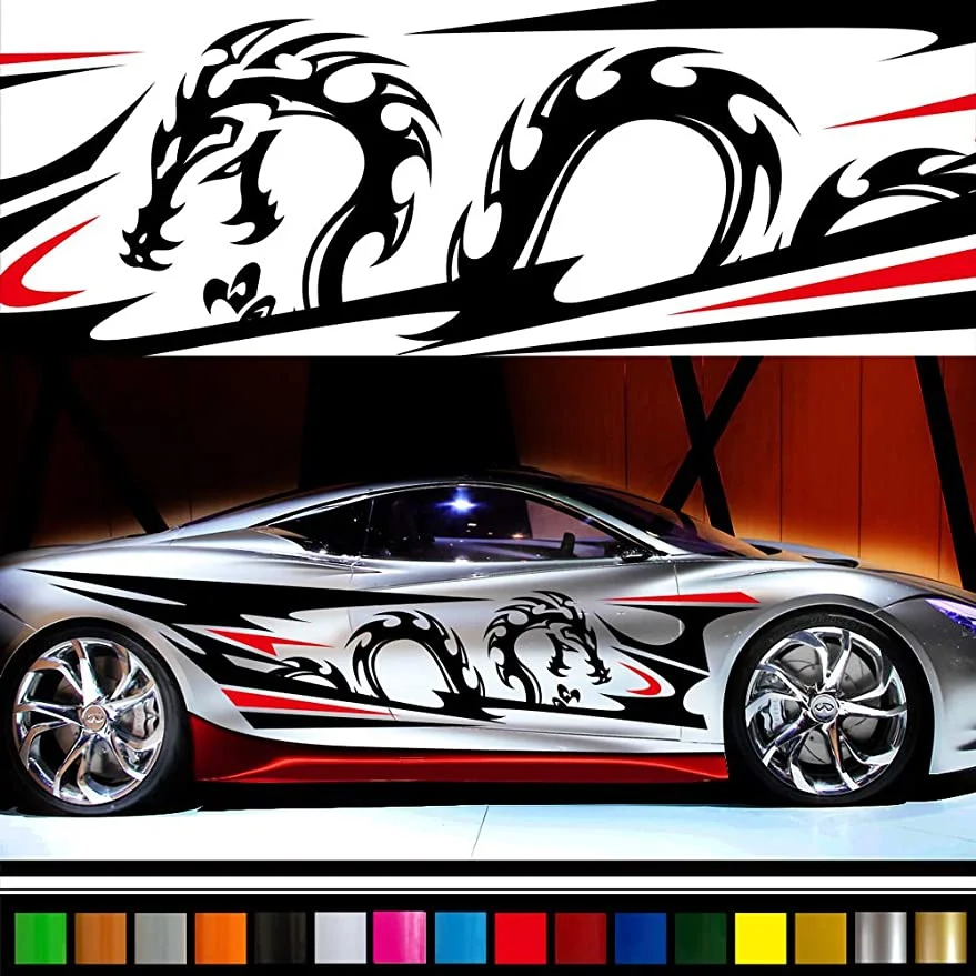 

2PC Universal Side Skirt Car Door Sticker Decal Automobiles Auto Accessories