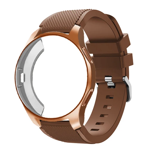 coffee 16 Ремешок+ чехол для samsung gear S3 Frontier ремешок для Galaxy watch 46 мм 42 м 22 мм ремешок для часов Универсальный защитный ремешок аксессуары для часов 20 - Цвет ремешка: coffee 16