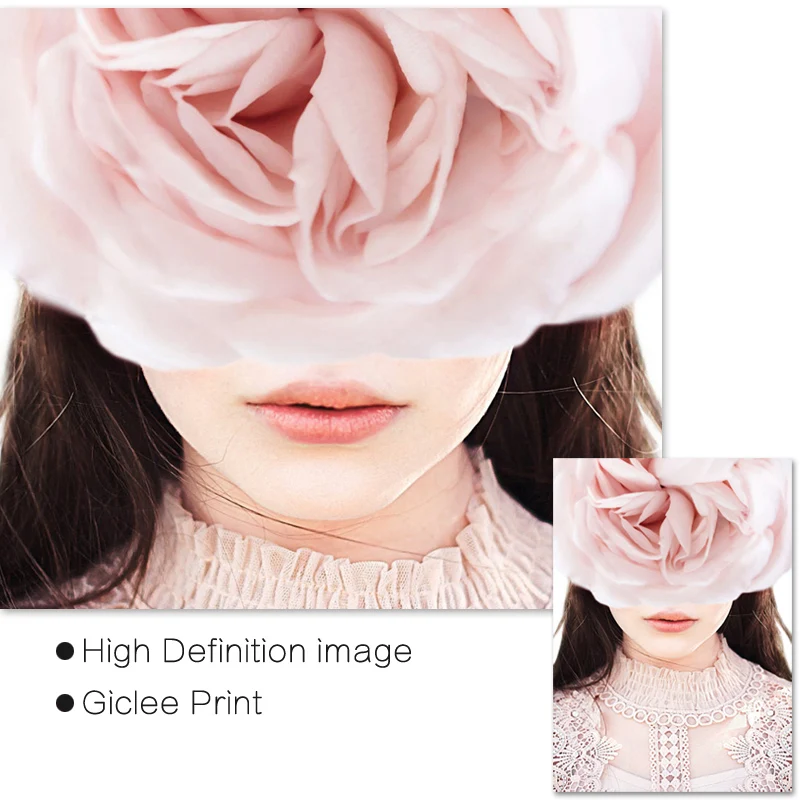 Модный постер розовая Настенная картина с цветами Руни на холсте скандинавский