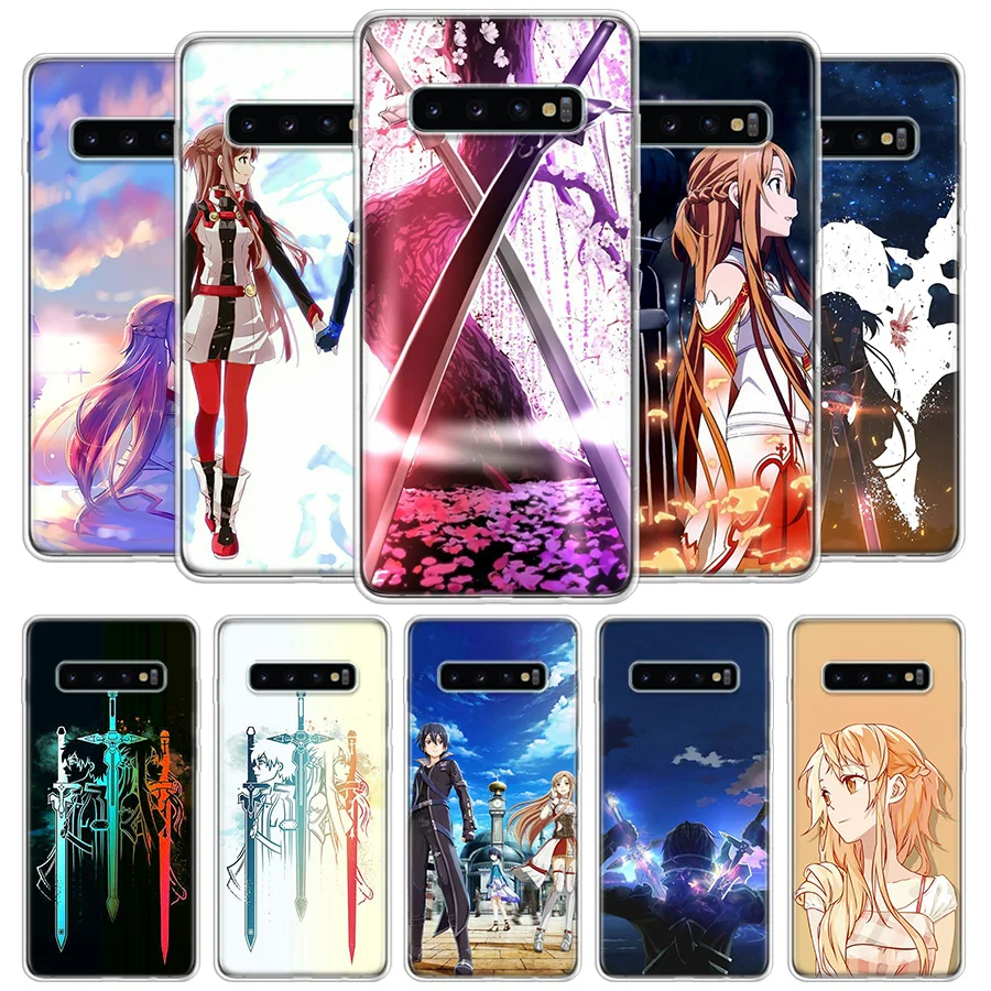 Чехол с изображением меча онлайн kirito и asuna чехол для телефона Samsung Galaxy S20 S21 Ultra S10 Note