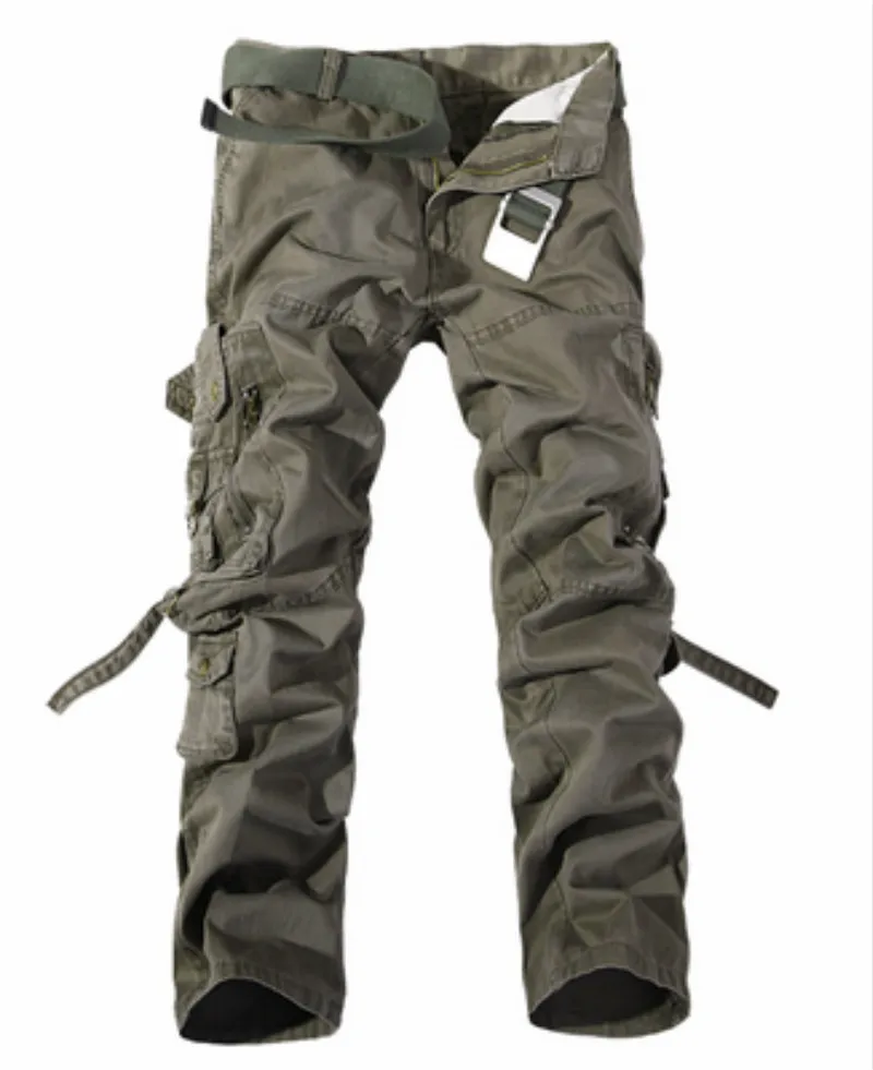Earth army green Мужская одежда, тактические брюки карго, мужские армейские военные брюки, хлопковые много карманов, эластичные мужские повседневные брюки - Цвет: Earth army green