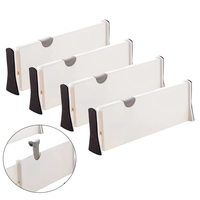 

Drawer Dividers Set Of 4 Drawer Dividers Plastic Adjustable Drawer Separators For Kitchen Storage Bedroom Dresser