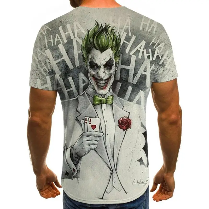 

3D T Joker Cara Casual o-Cuello Manga Corta Be Payaso T Camisas Verano 2020 Tee Camisa