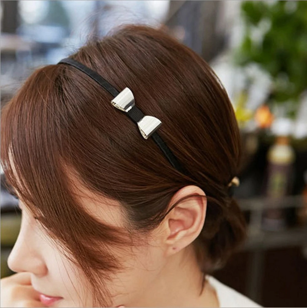 Женский обруч для волос новый простой дизайн с золотым покрытием и серебристым