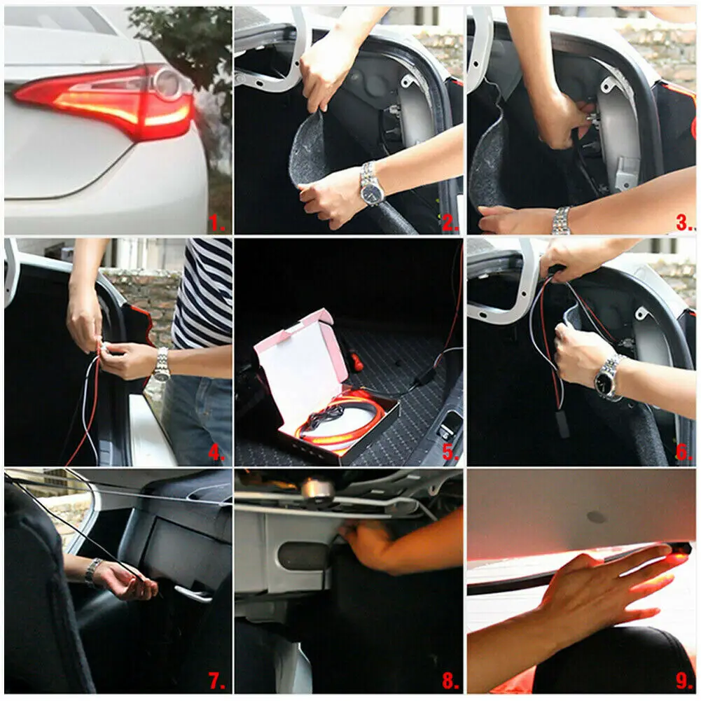 

Car High Brake Light LED Lamp Strip Driving Light Signal Red Flexible PVC