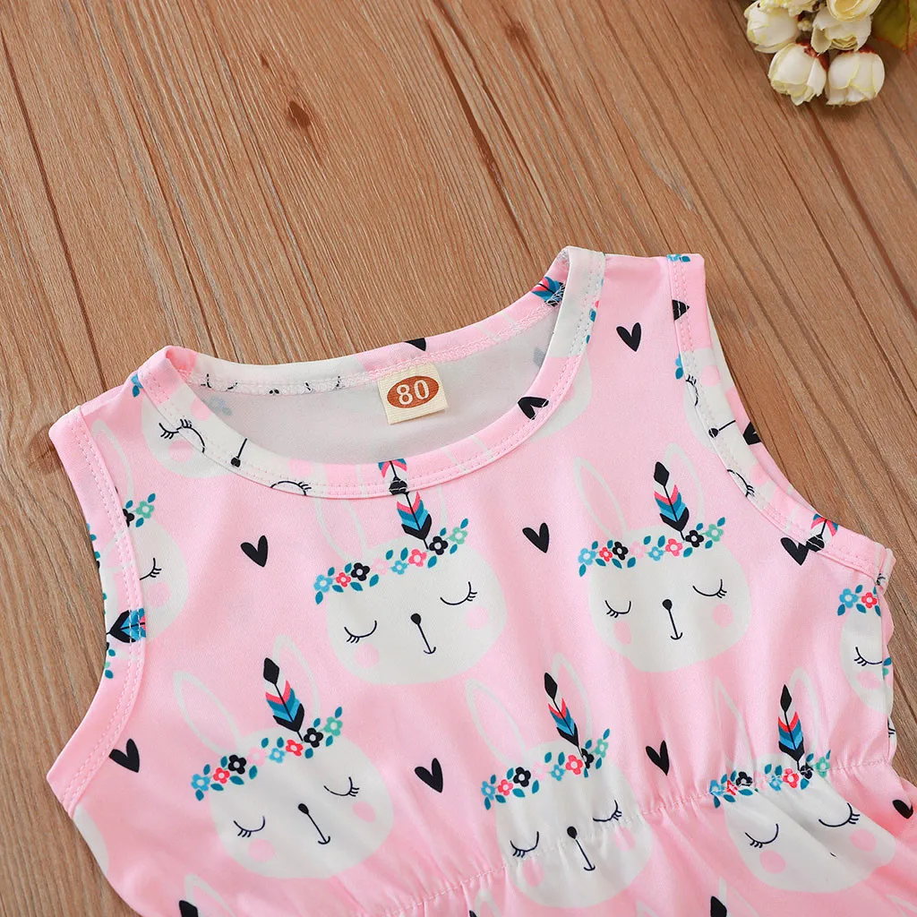 Одежда для новорожденных маленьких девочек с рисунком кролика Пасхальный