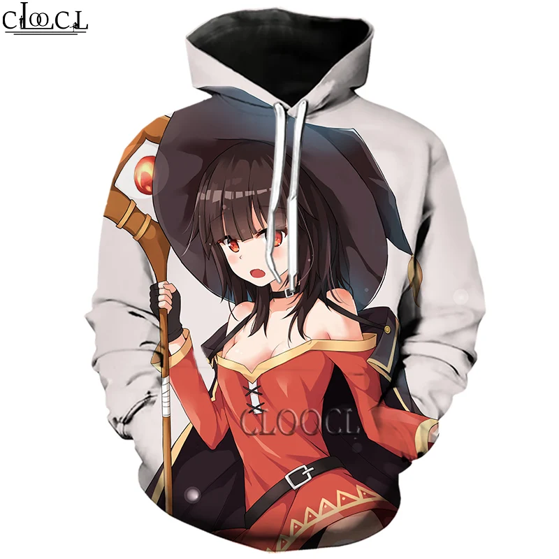 

HX 2021 Fashion Anime Girl Megumin Konosuba 3D Print Men Women Hoodie Unisex Tracksuit Harajuku Hip Hop Tops Drop Shipping