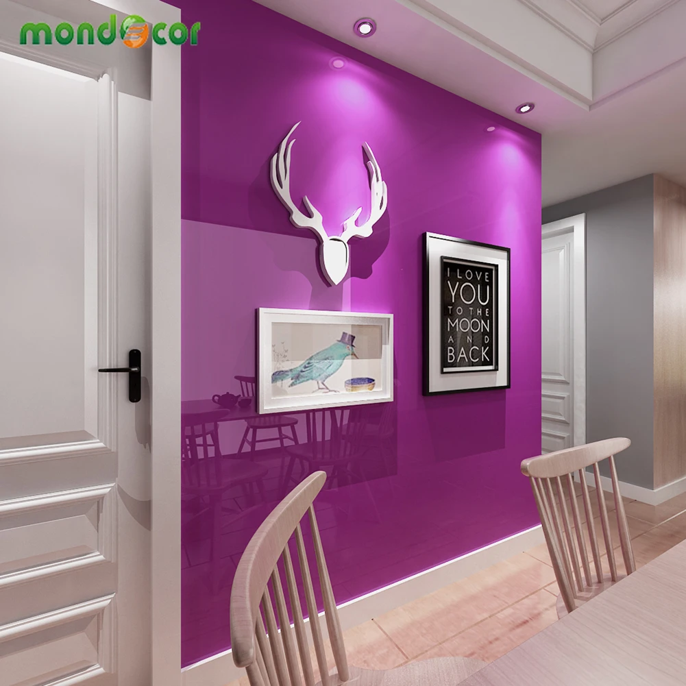 Однотонные наклейки на стену виниловые водонепроницаемые обои с блестками