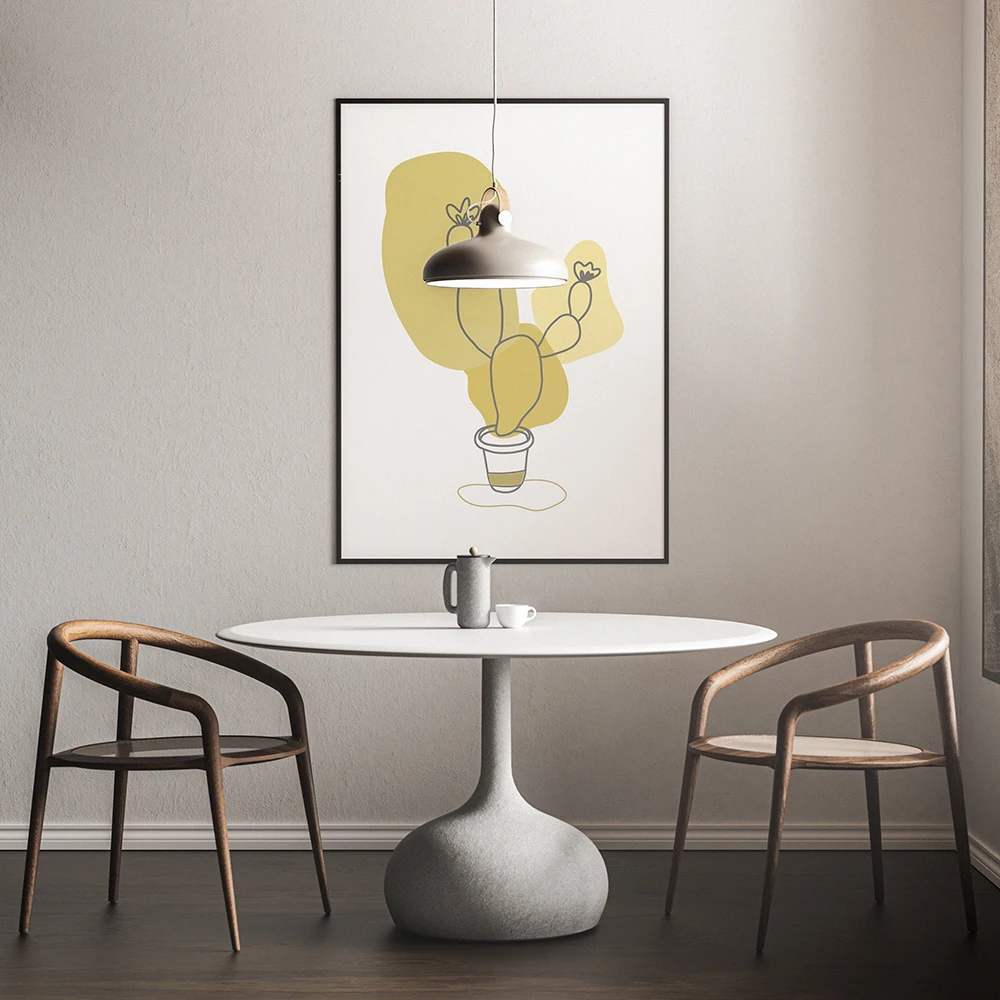 Скандинавская абстрактная графика плакаты печать кактус растения холст