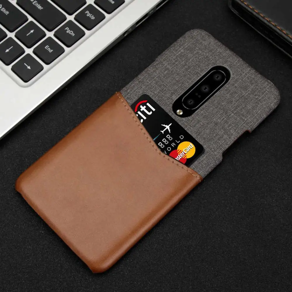 Роскошный кожаный PU чехол для телефона One Plus 7 Pro тканевый стильный кошелек