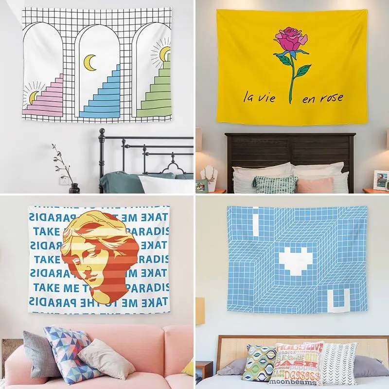 

Modern Simple Bedroom Living Room Polyester Tapestry Beach Towel Wall Hanging Tapestry Protector