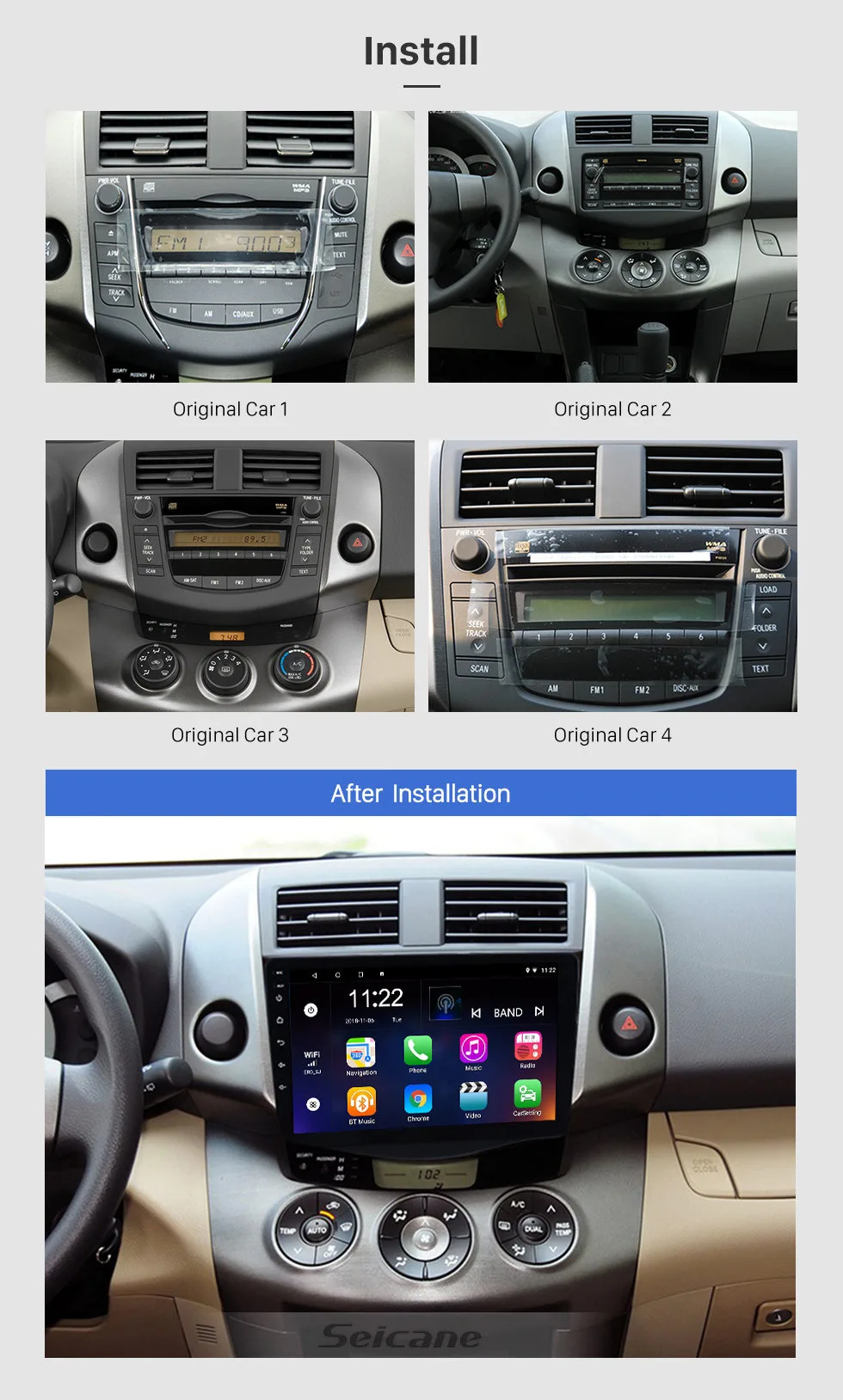 Seicane 9 дюймов радио Android 10,0 для 2007-2013 Toyota RAV4 Автомобильный gps навигатор рулевое колесо управление Поддержка Зеркало Ссылка TPMS