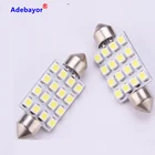 3528X39 мм c10w 16SMD светодиодсветодиодный белая синяя Автомобильная купольная гирлянда, интерьсветильник лампочки, светодиодная номерная табличка, купольная крыша автомобиля
