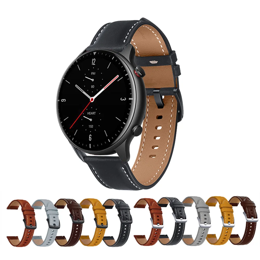 

22mm Genuine Leather Watchband Strap For Huami Amazfit GTR 2 2E Replacement Bracelet For Amazfit GTR 47mm Pace Stratos 3 Correa