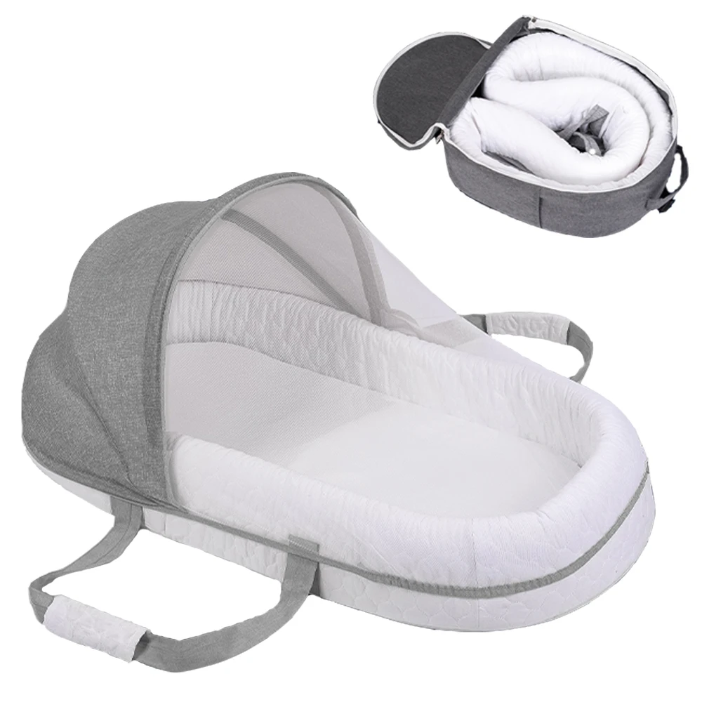 

Дышащая сетка от комаров, портативная детская кровать, бампер, сумка для подгузников, рюкзак, детское гнездо для сна для новорожденных, порт...
