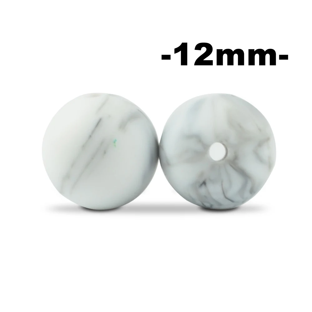 marble LOFCA, 12 мм, 100 шт., силиконовые бусины для прорезывания зубов, Прорезыватель для зубов, ожерелье для кормления ребенка, соска, зажим для ухода за полостью рта, не содержит бисфенола, пищевой, цветной - Цвет: marble