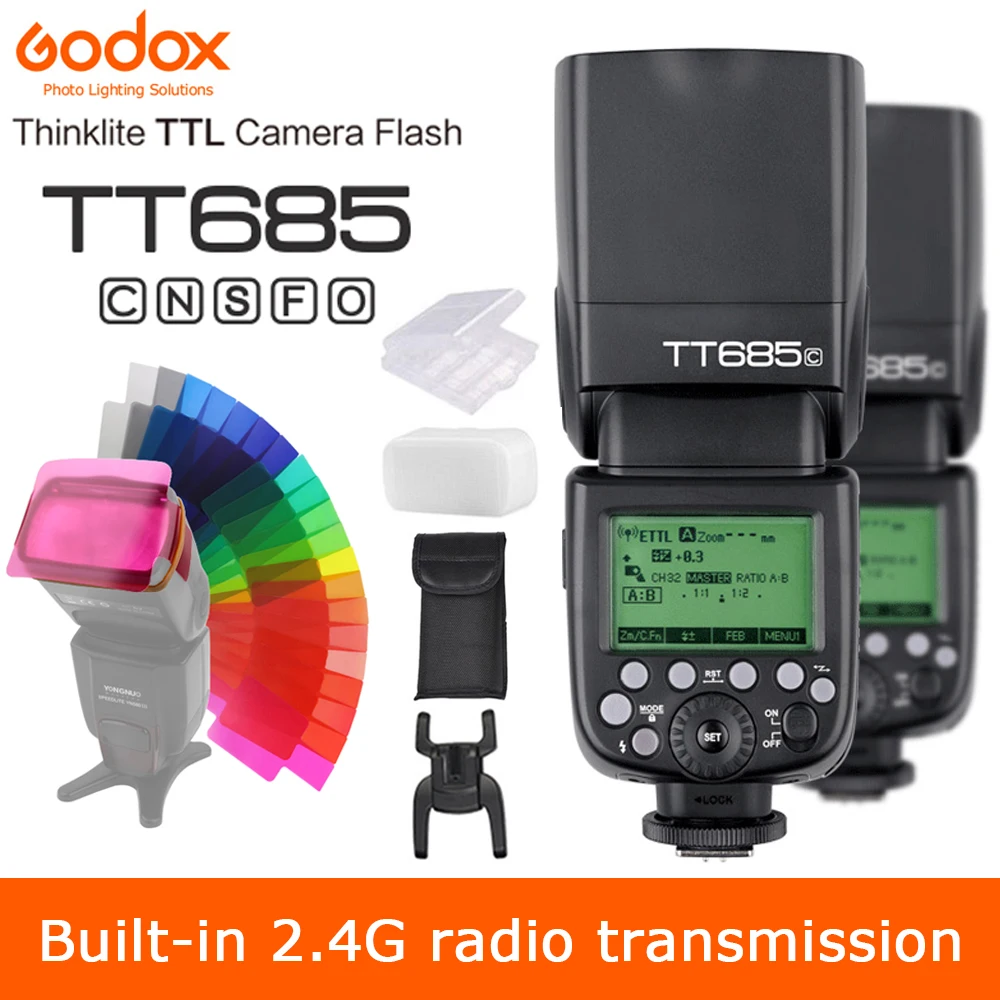 

Godox TT685 TT685C TT685N TT685S TT685F TT685O TTL HSS Camera Flash Speedlite for Canon Nikon Sony Fuji Olympus Camera